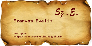 Szarvas Evelin névjegykártya